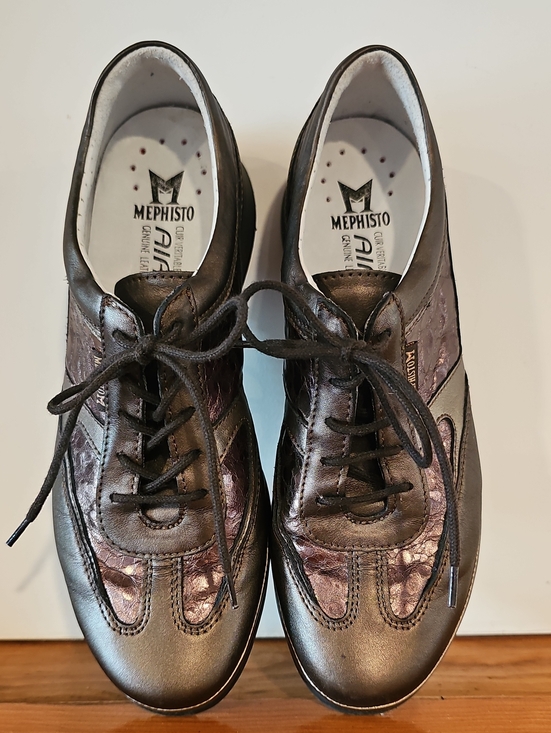 Mephisto Shoes - Mephisto Women's Metallic Bronze Lace-Up Sneakers